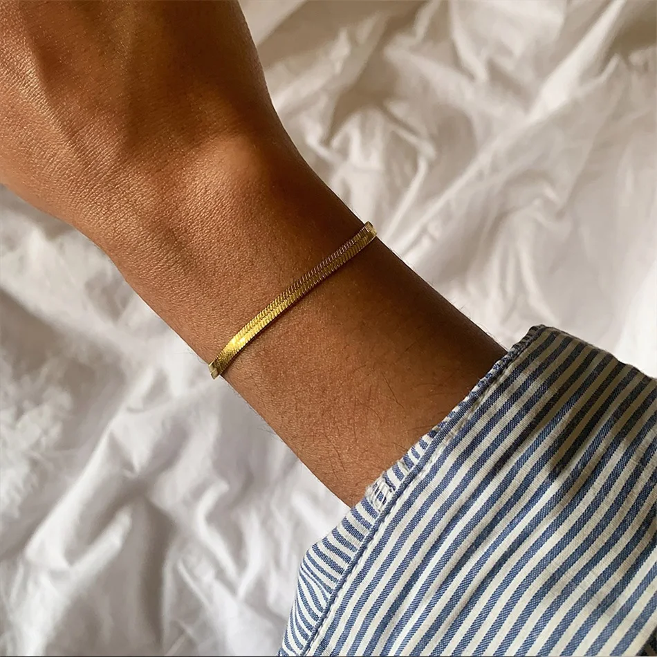 Flat Snake Chain Bracelet