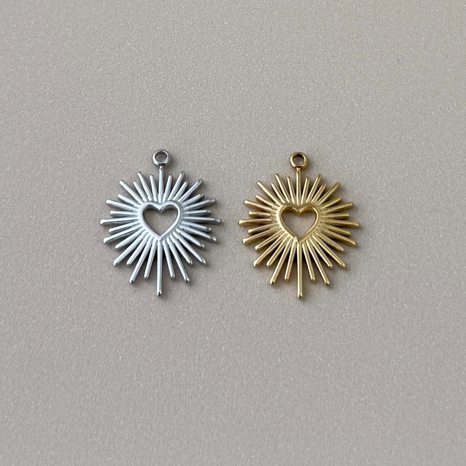 Sunburst Heart Charm