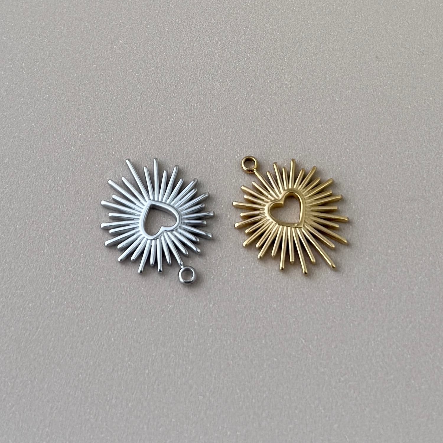 Sunburst Heart Charm