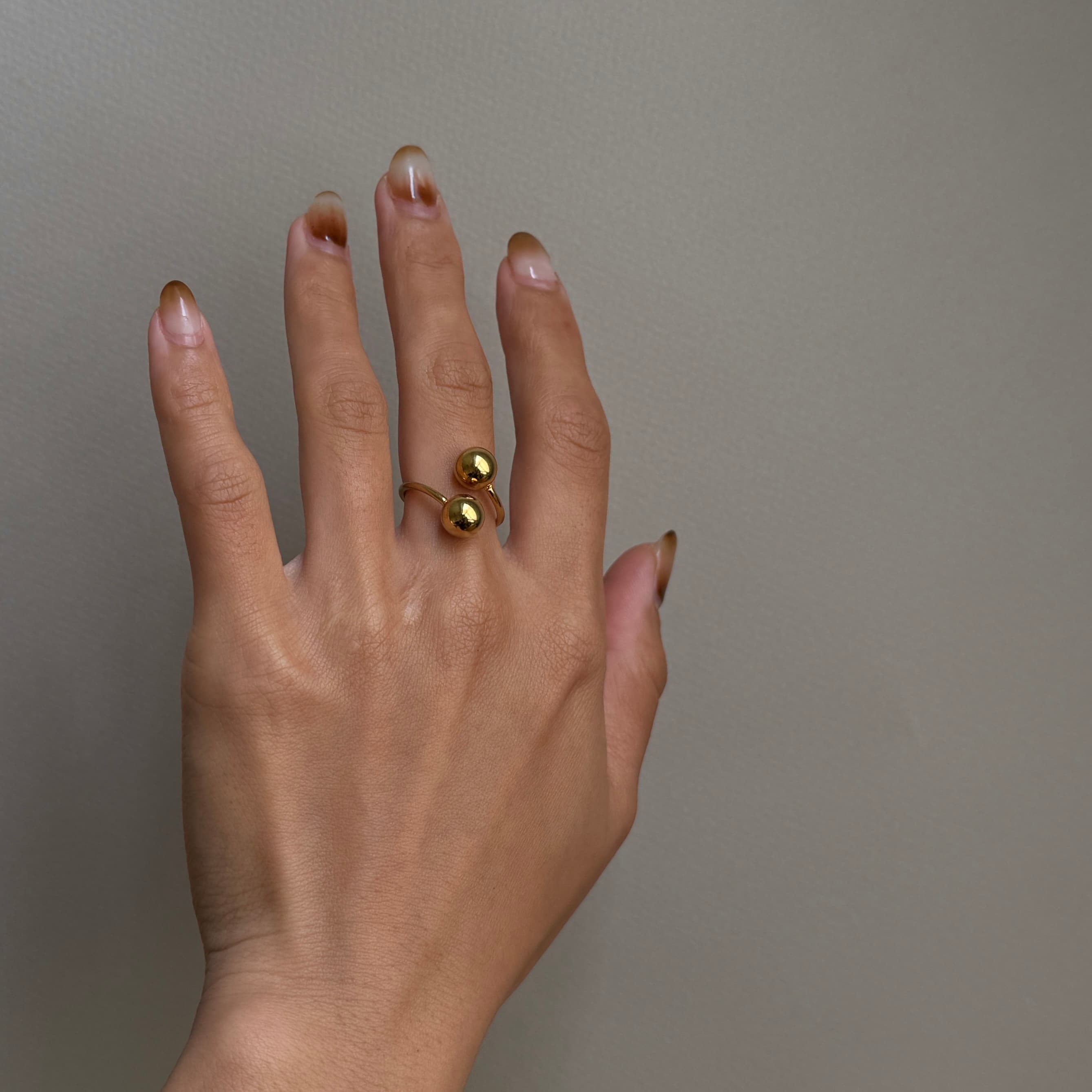Double Sphere Cuff Ring