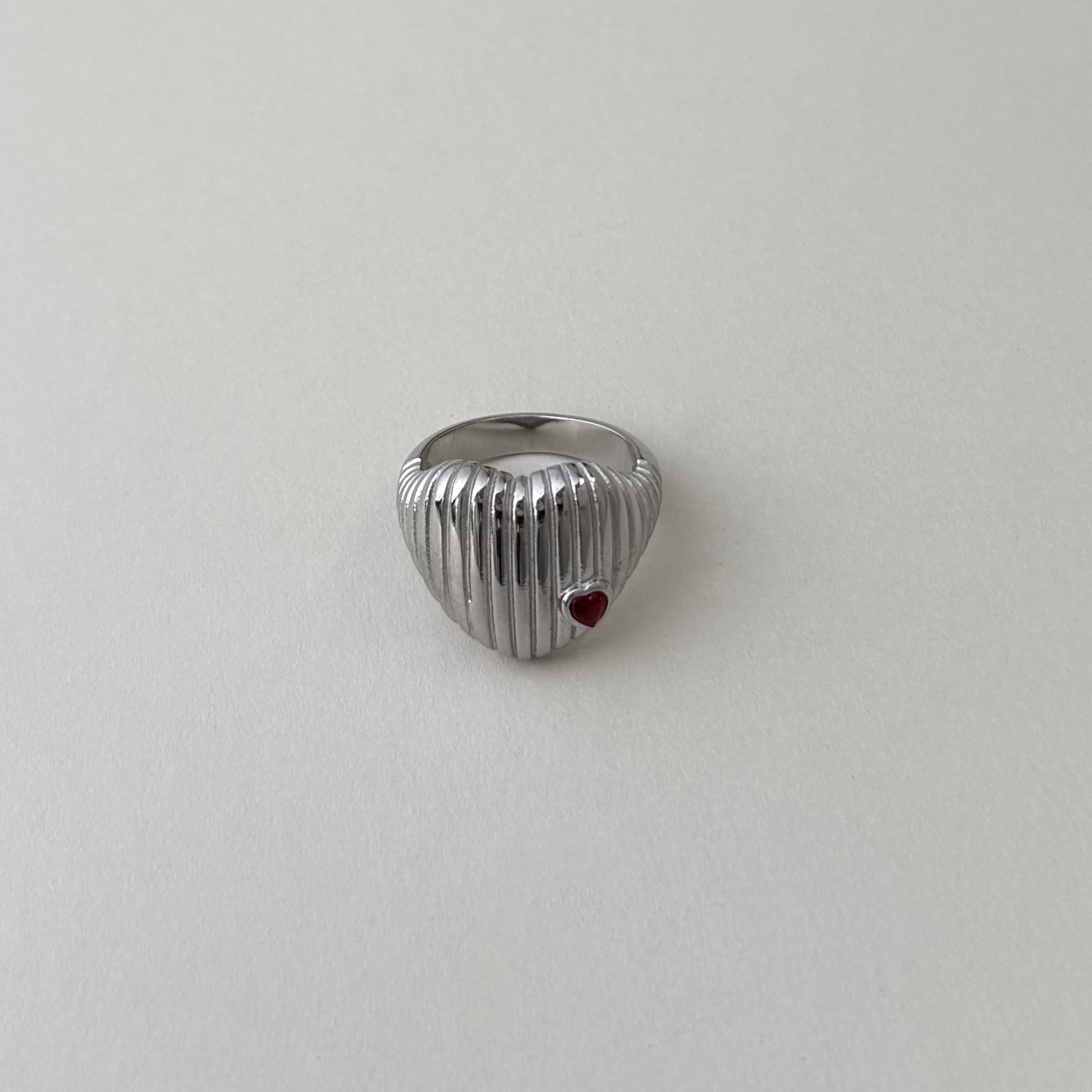 Ridged Heart Ring