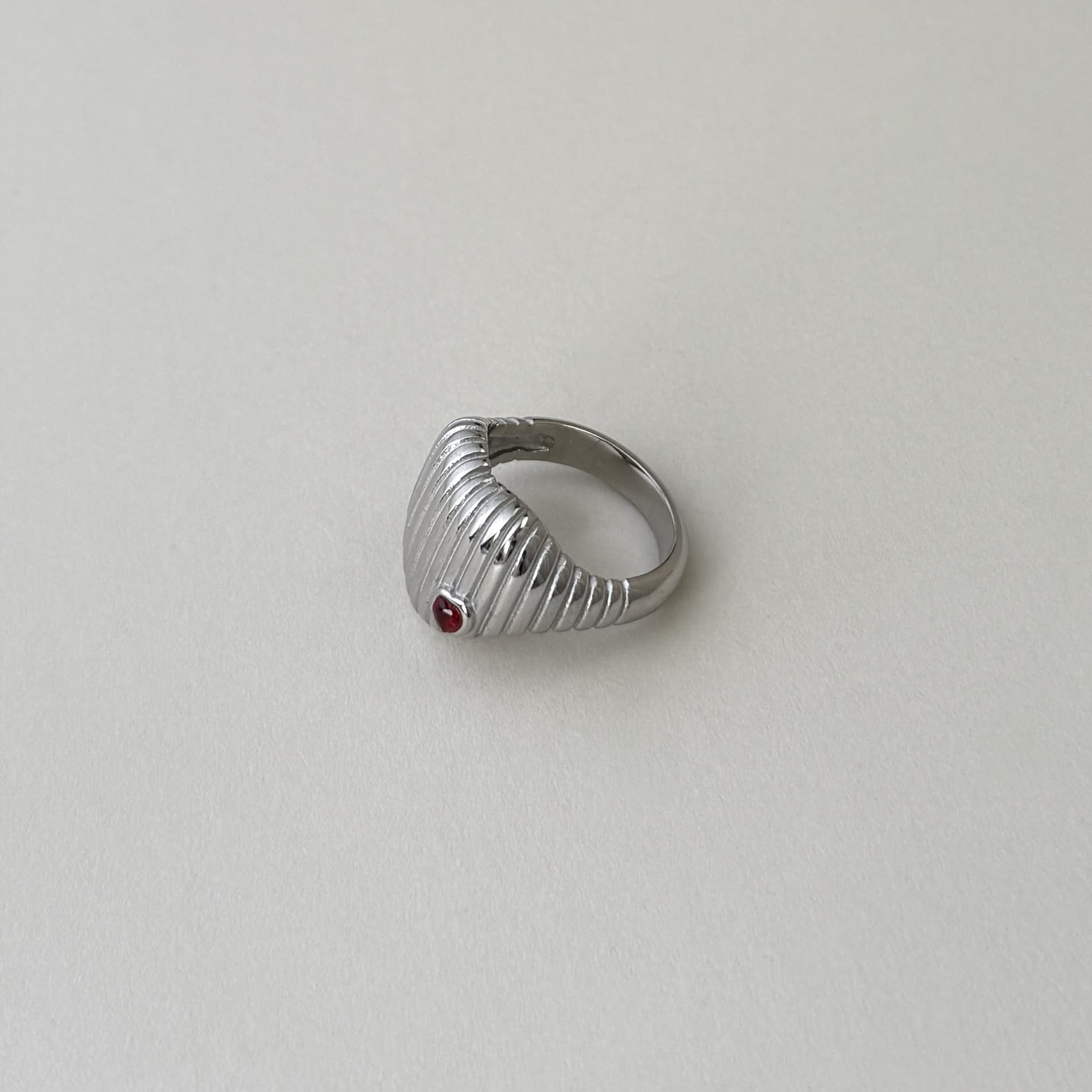 Ridged Heart Ring