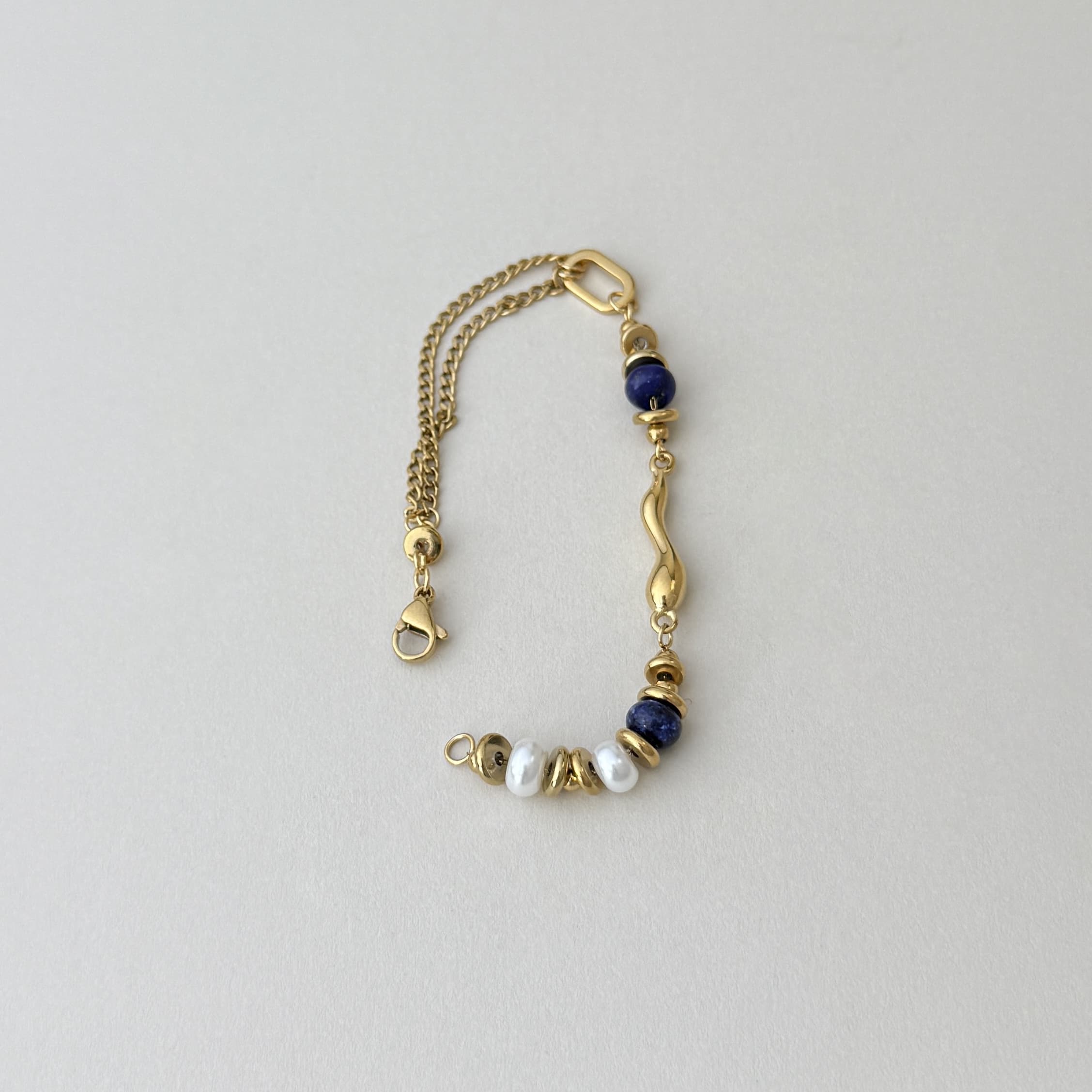 Lapis & Pearl Duo Bracelet