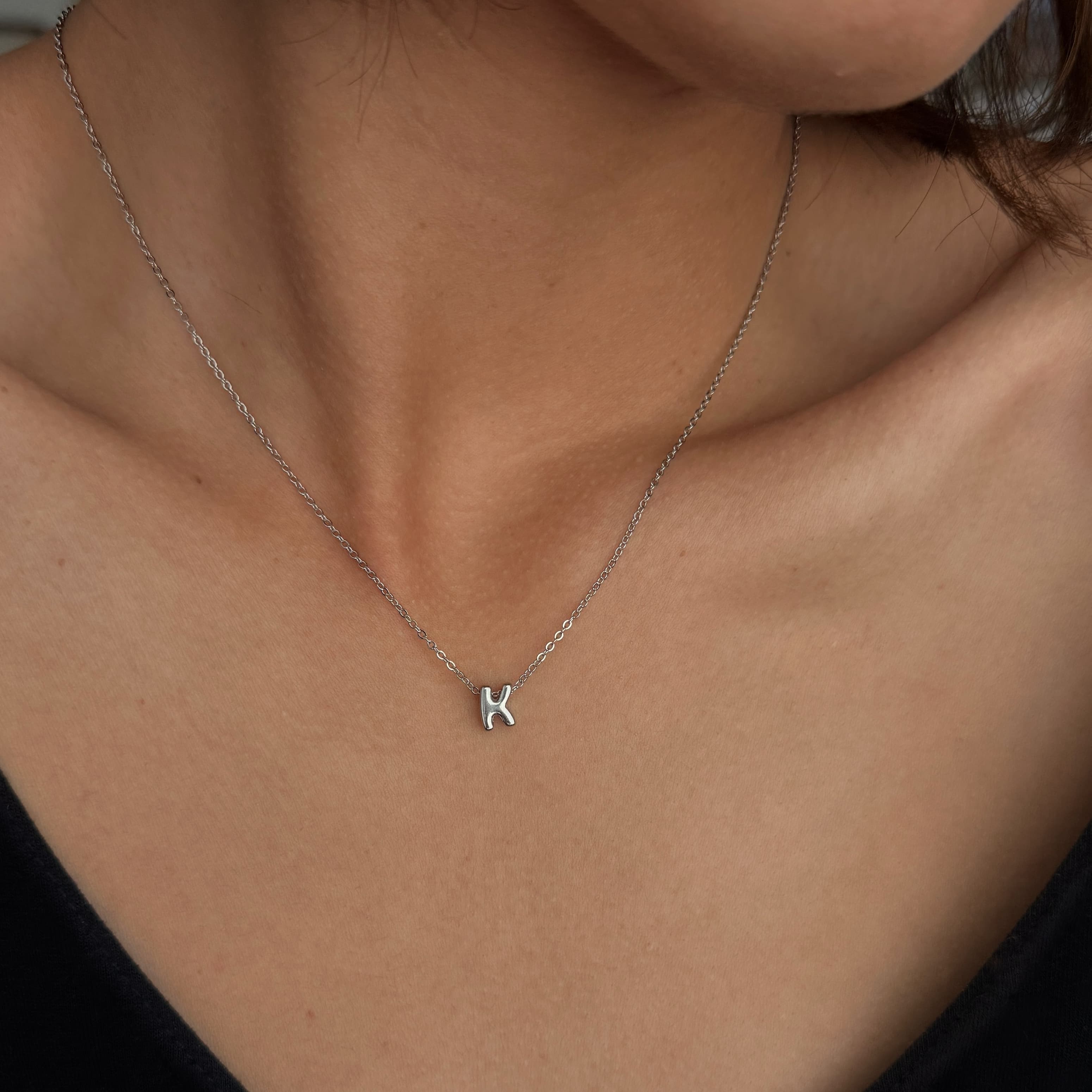 Bubble Initial Letter Necklace