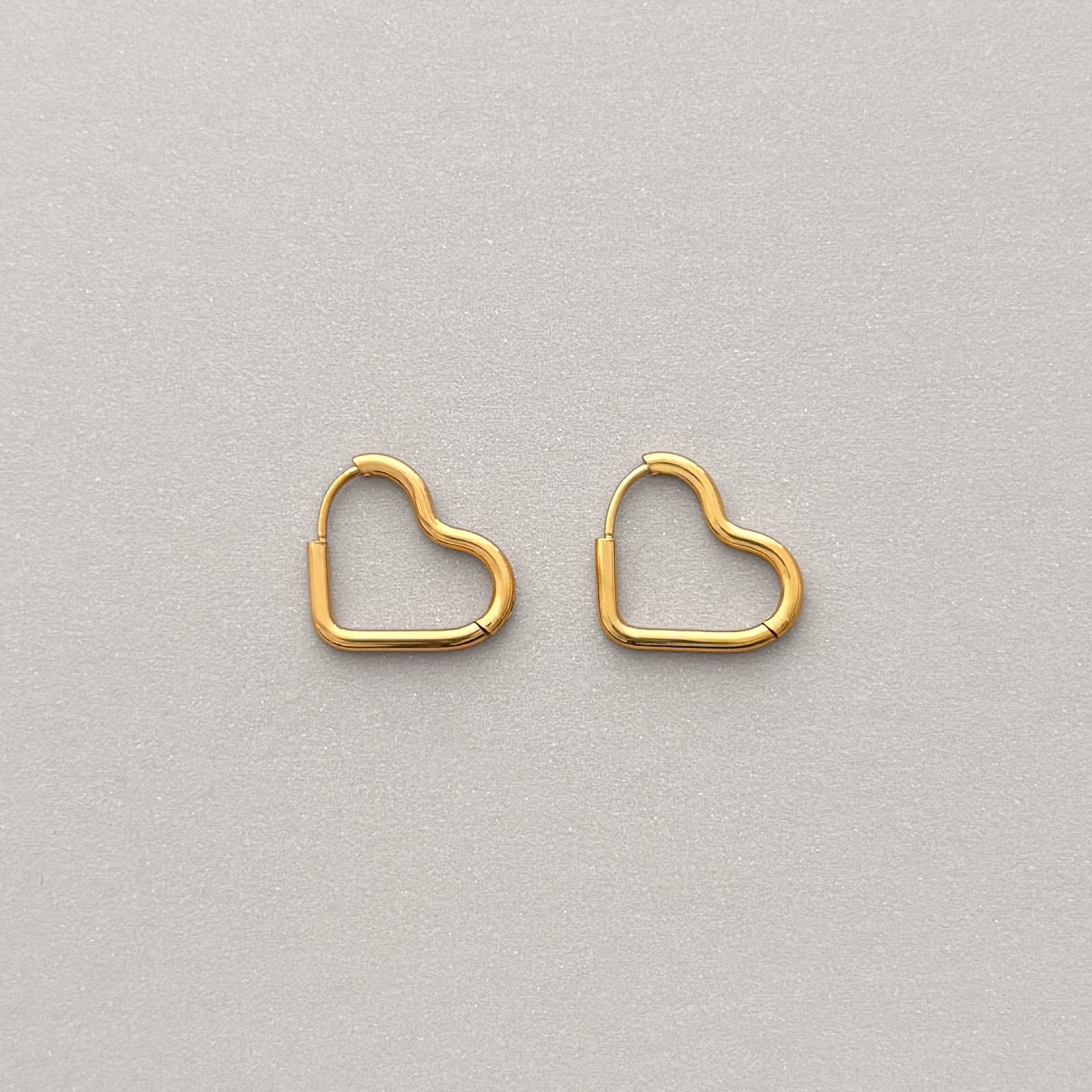 Heart Huggie Hoops