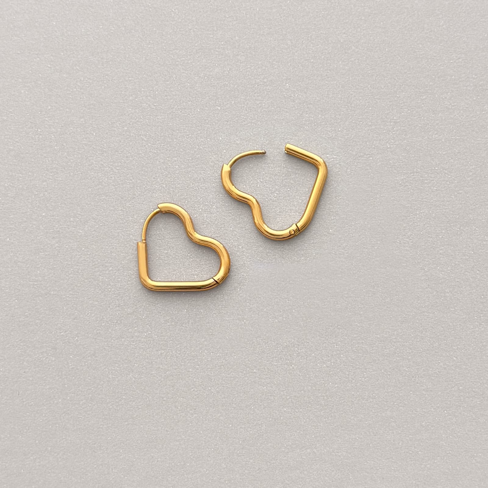 Heart Huggie Hoops