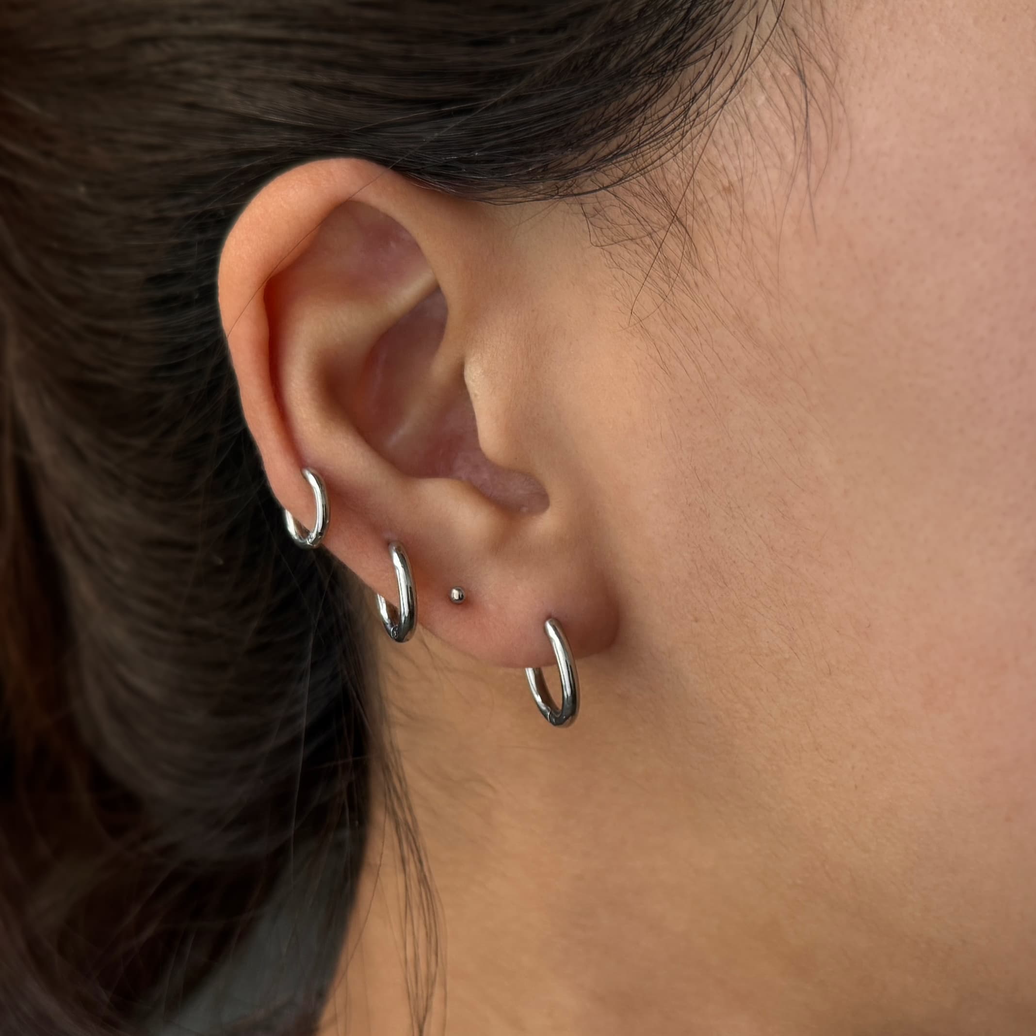 Silver Classic Hoops