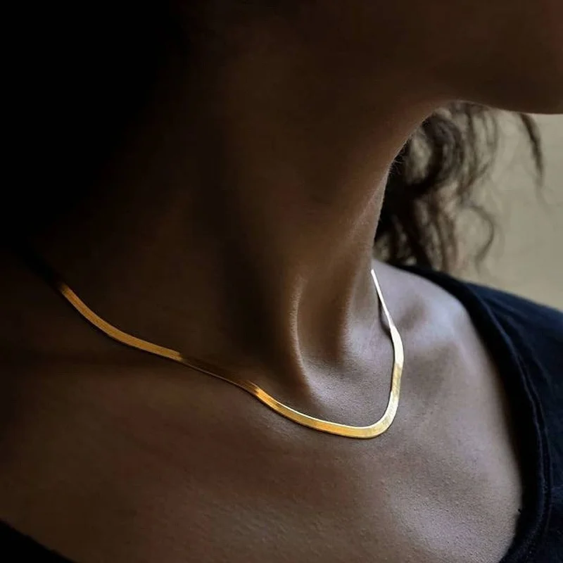 Flat Snake Chain Necklace