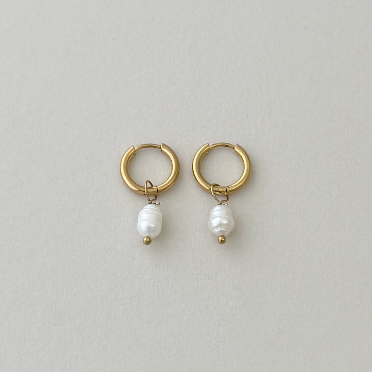 Pearl Charm Hoops