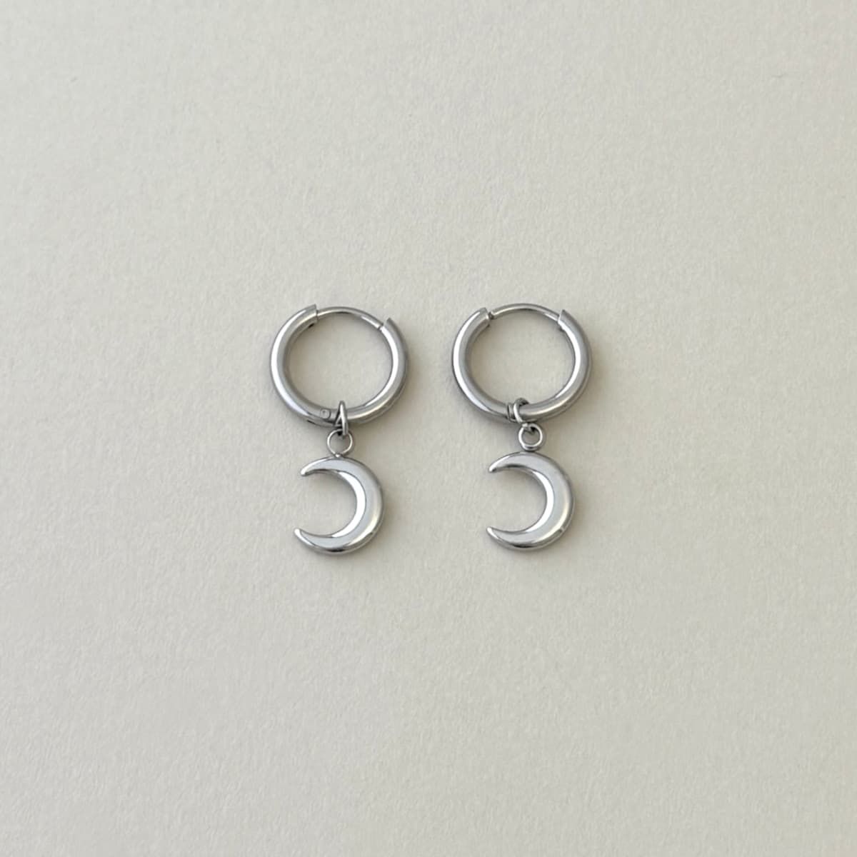 Moon Charm Hoops