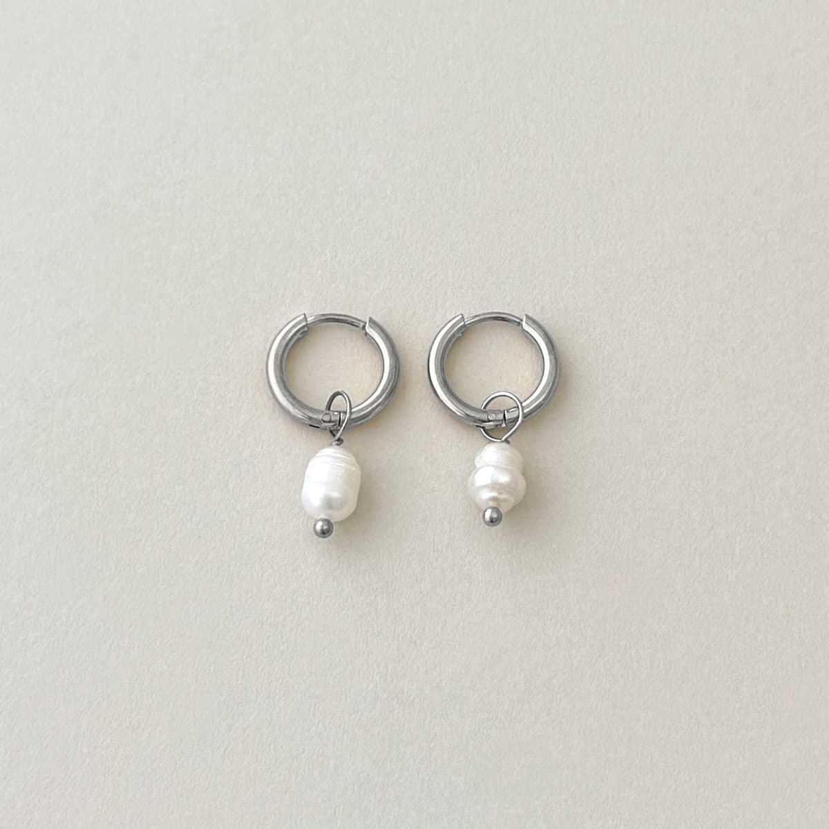 Pearl Charm Hoops