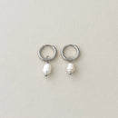 Pearl Charm Hoops