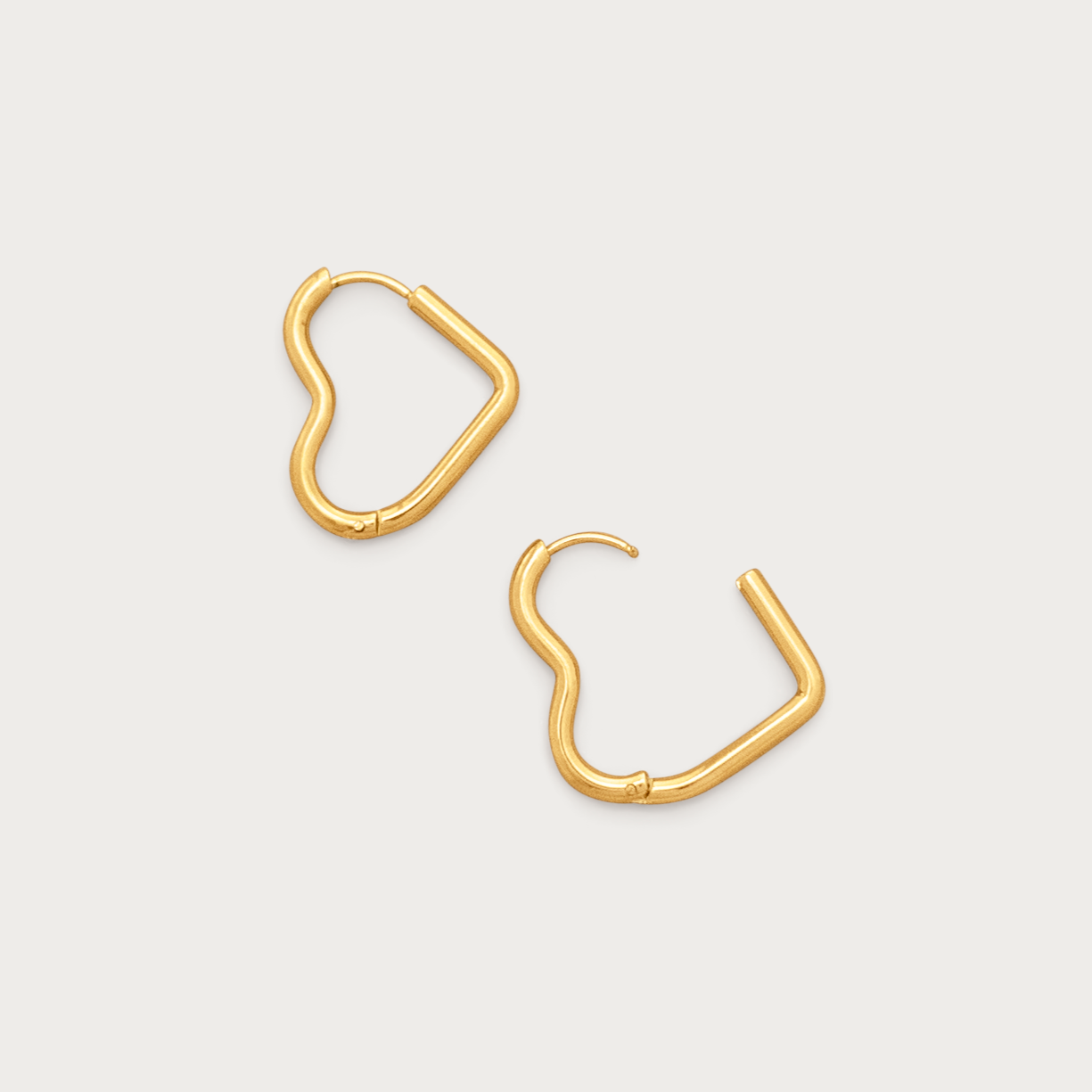 Heart Huggie Hoops