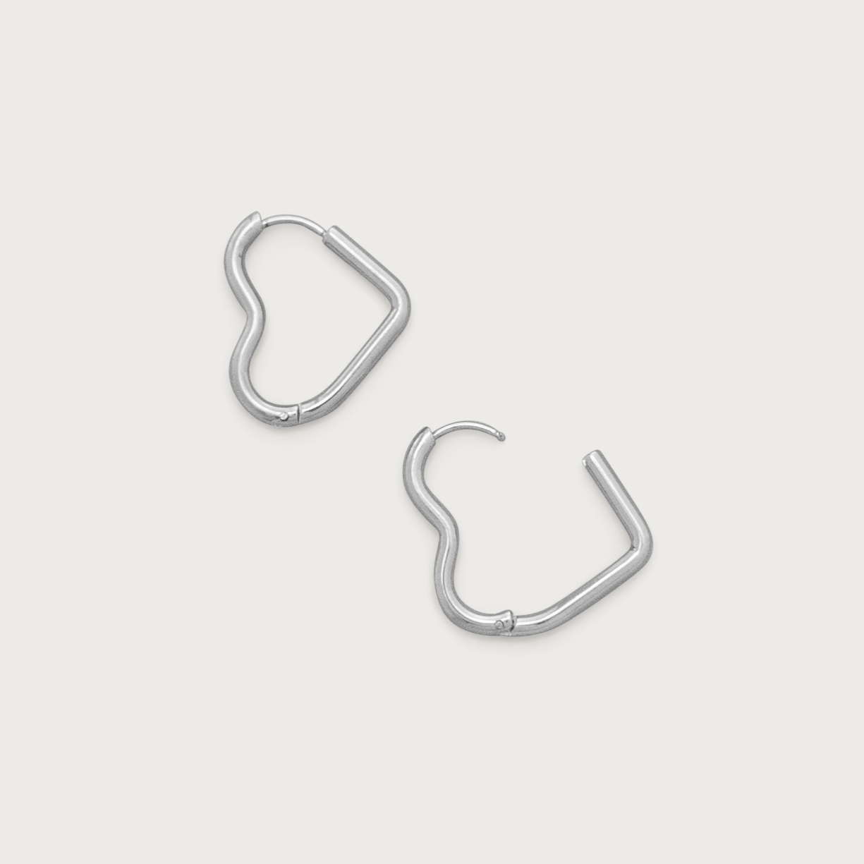 Heart Huggie Hoops