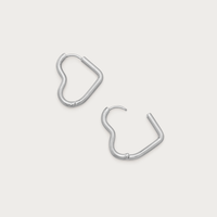 Heart Huggie Hoops