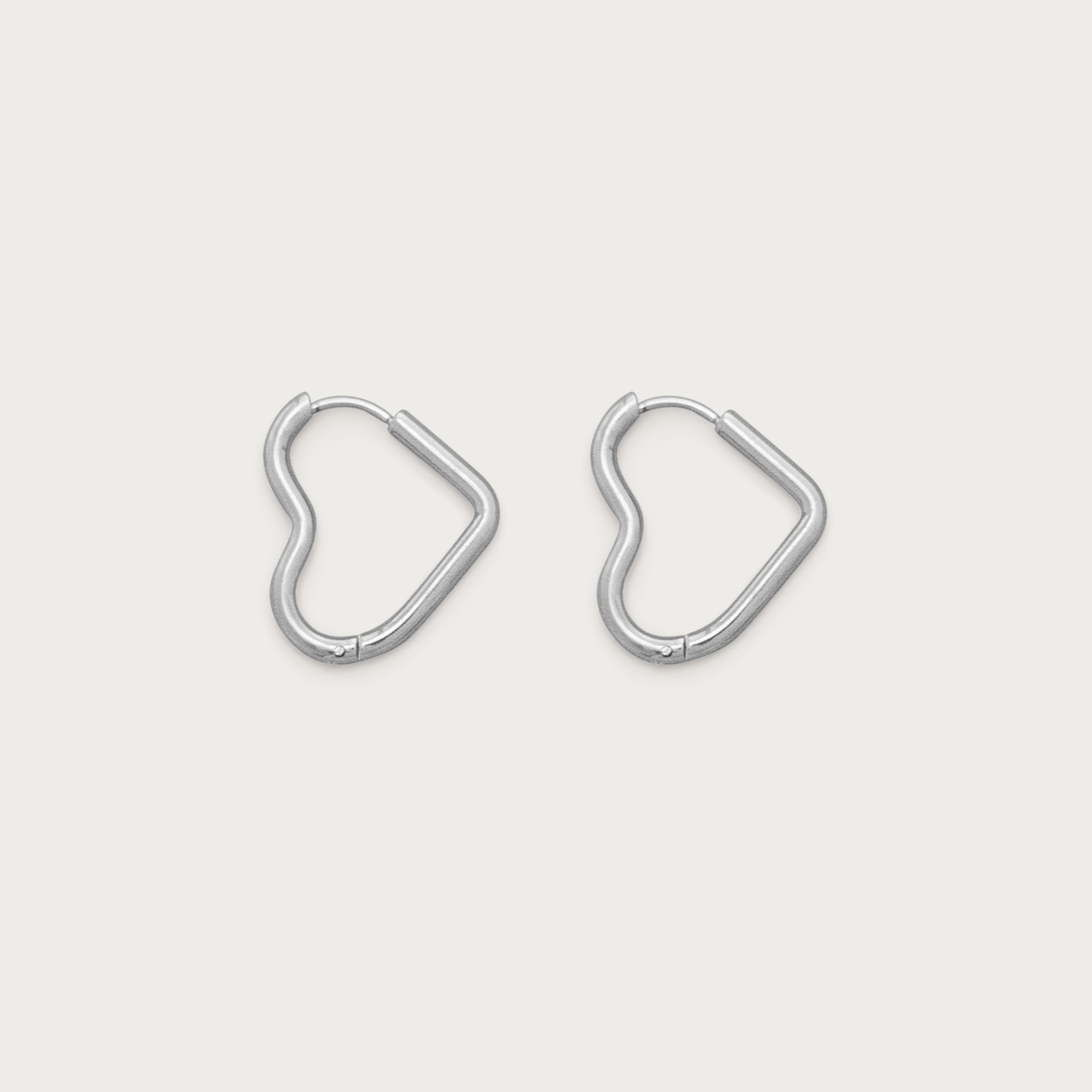 Heart Huggie Hoops