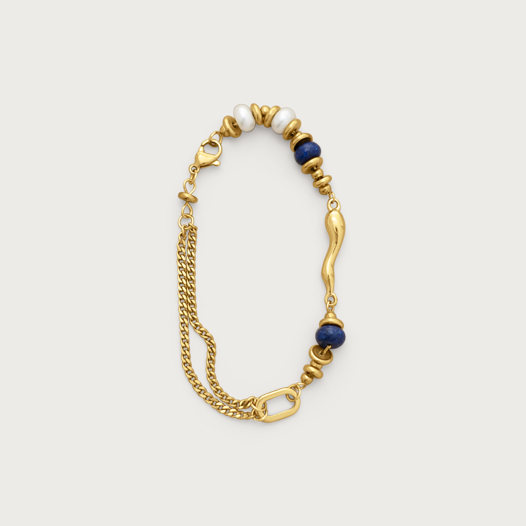 Lapis & Pearl Duo Bracelet
