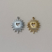 Sunburst Heart Charm