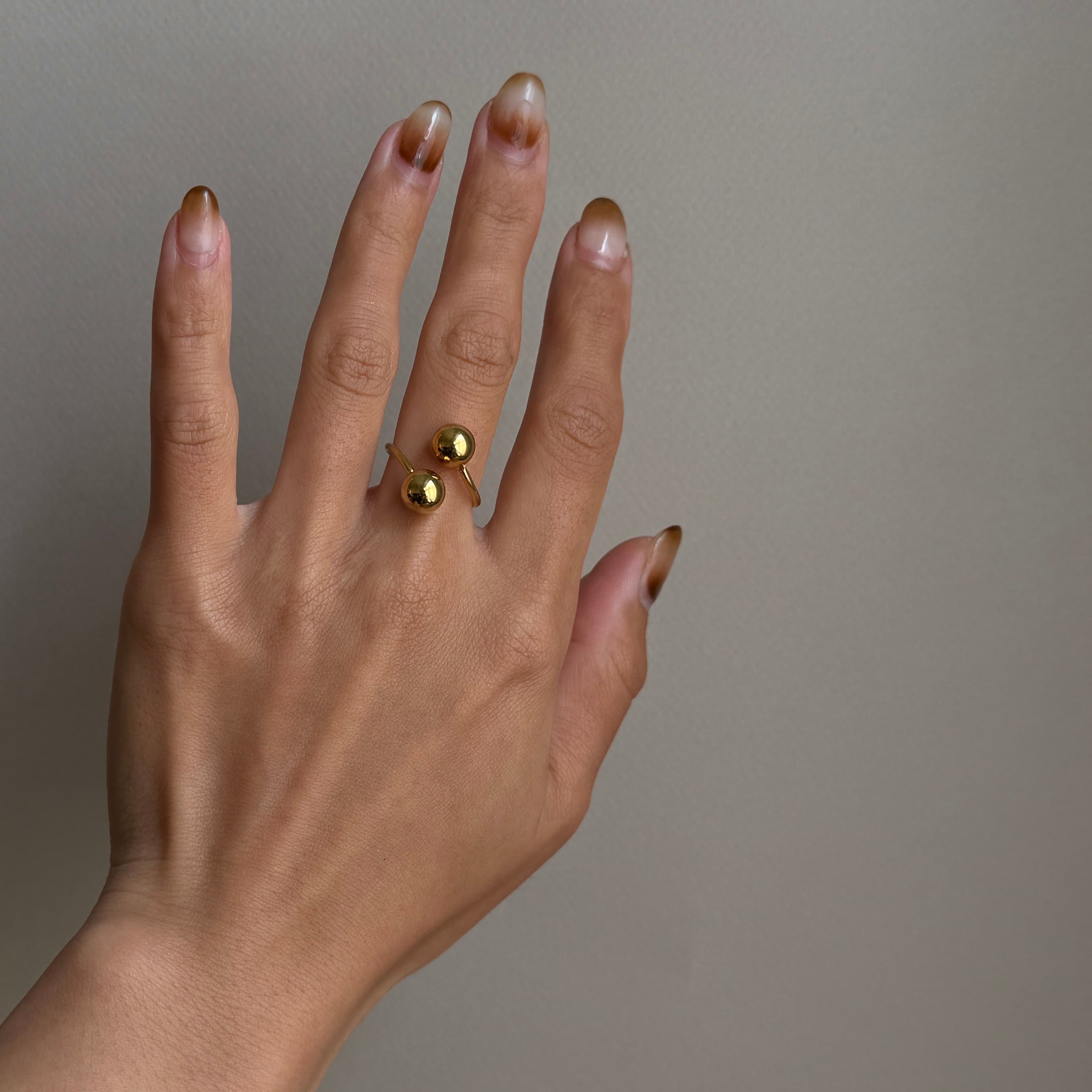 Double Sphere Cuff Ring