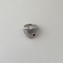 Ridged Heart Ring