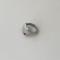 Ridged Heart Ring