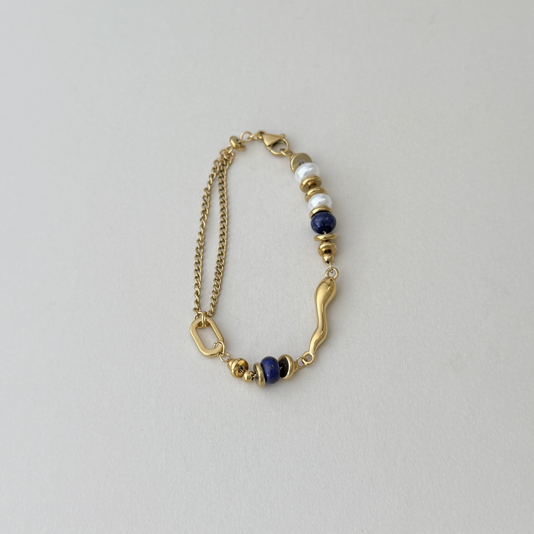 Lapis & Pearl Duo Bracelet