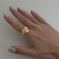 Ridged Heart Ring