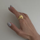 Ridged Heart Ring