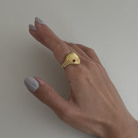 Ridged Heart Ring