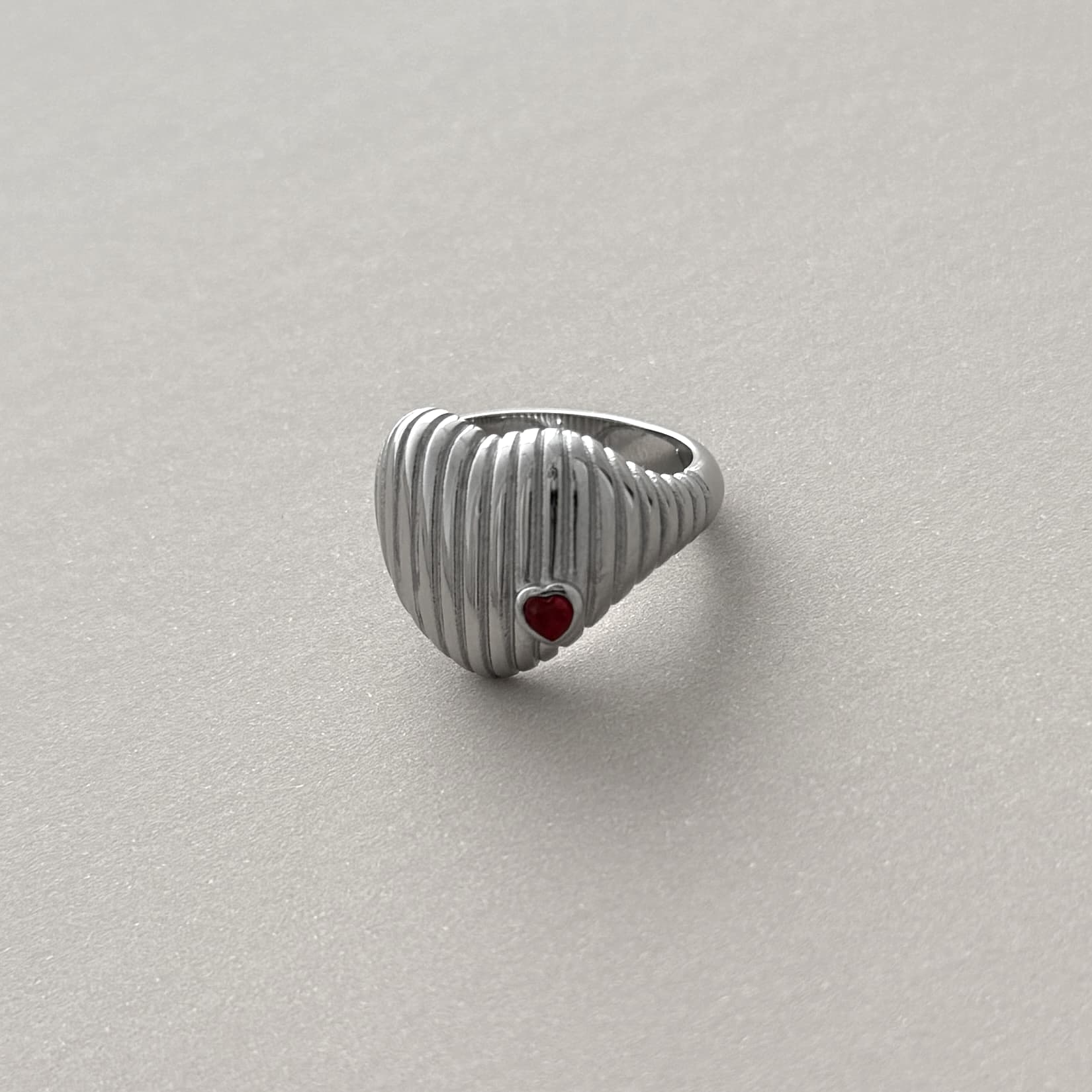 Ridged Heart Ring