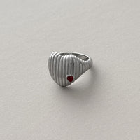 Ridged Heart Ring