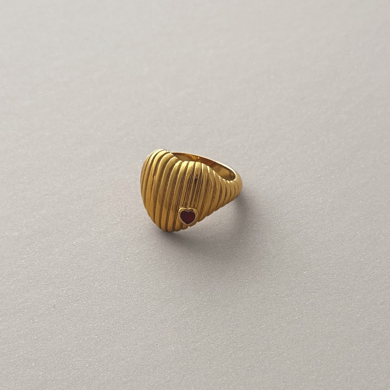 Ridged Heart Ring