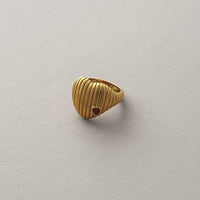 Ridged Heart Ring