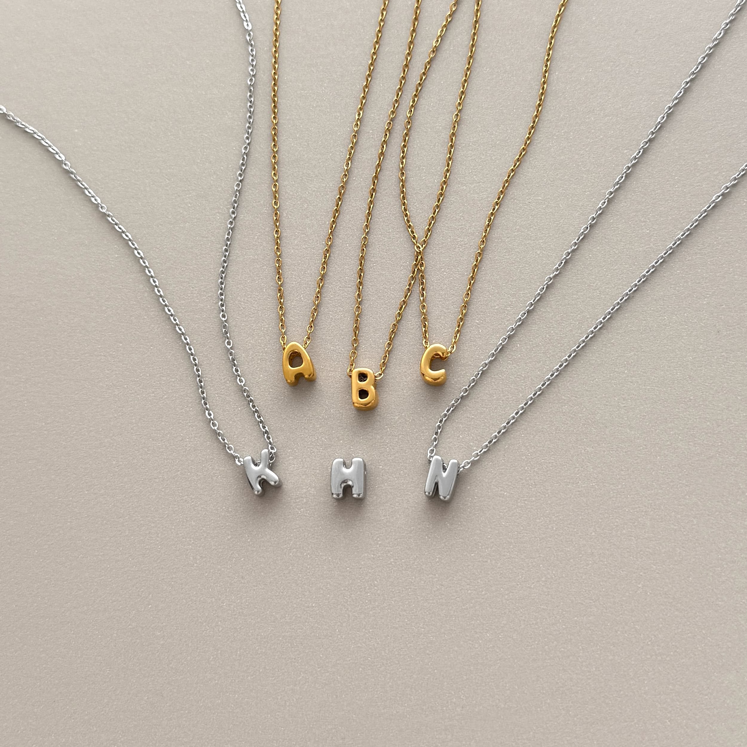 Bubble Initial Letter Necklace