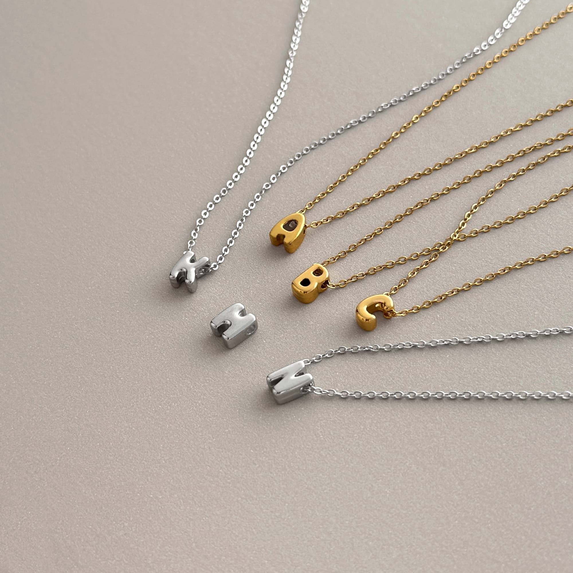 Bubble Initial Letter Necklace