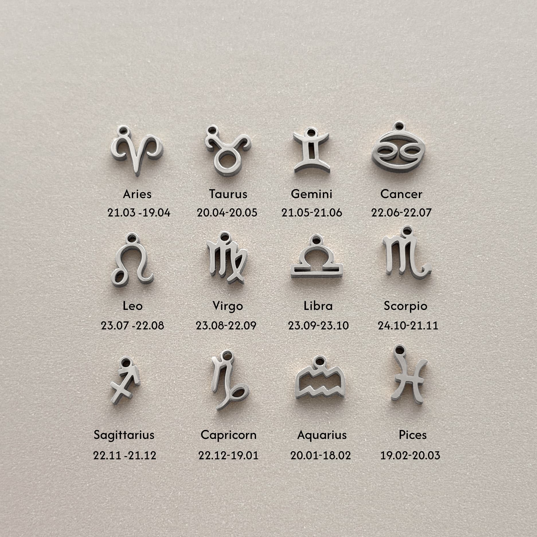 Zodiac Sign Charms
