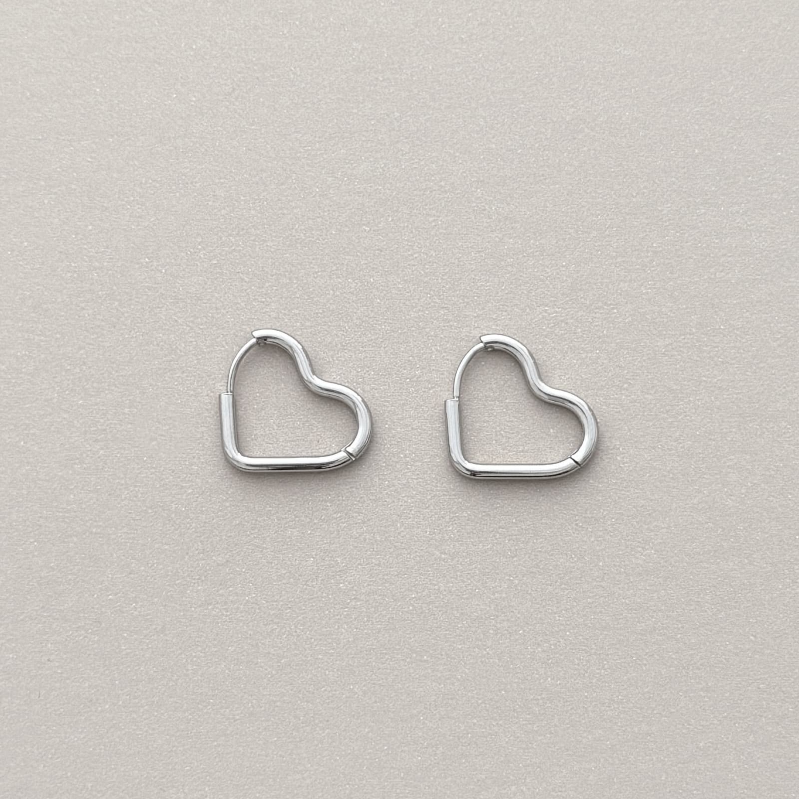Heart Huggie Hoops