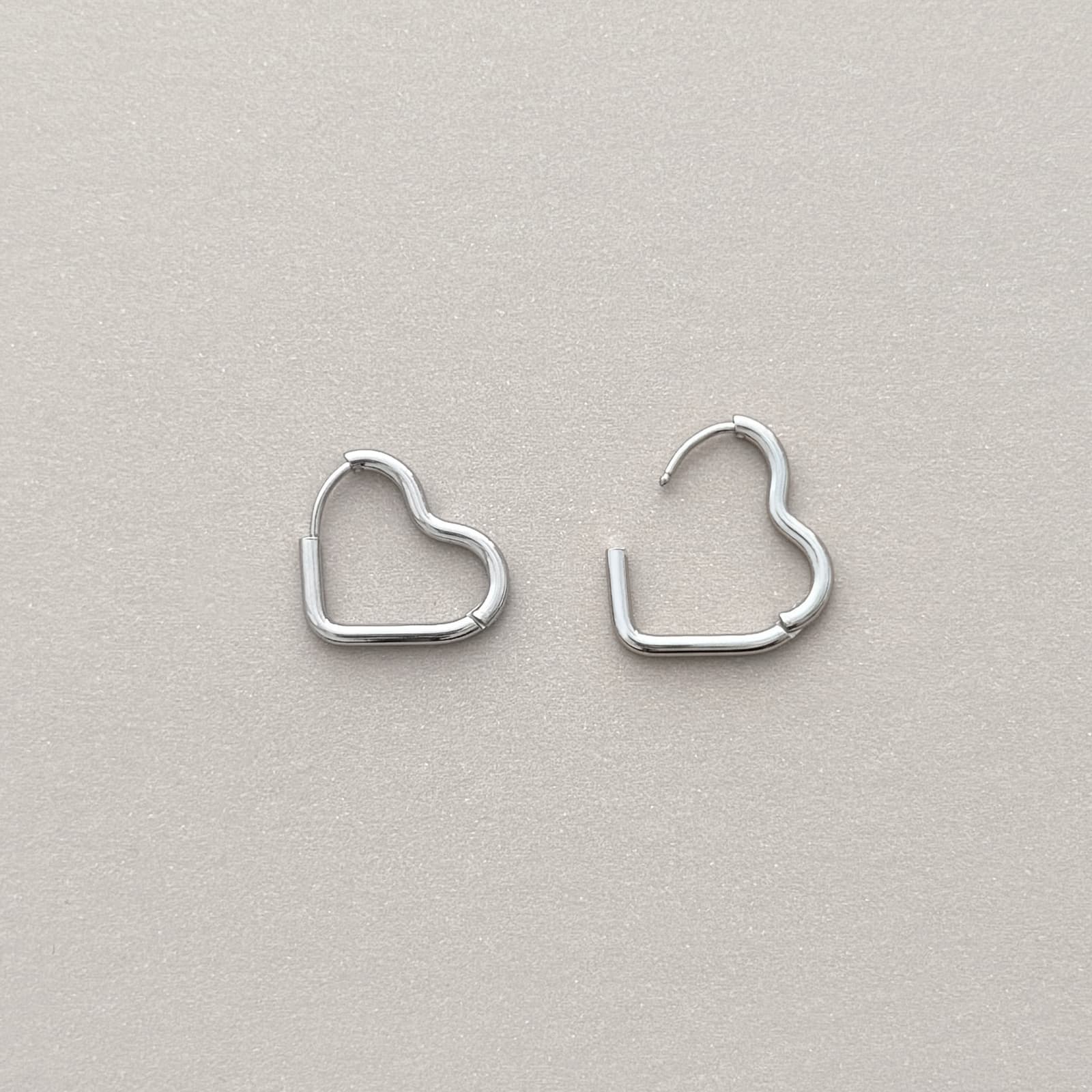 Heart Huggie Hoops