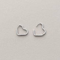 Heart Huggie Hoops