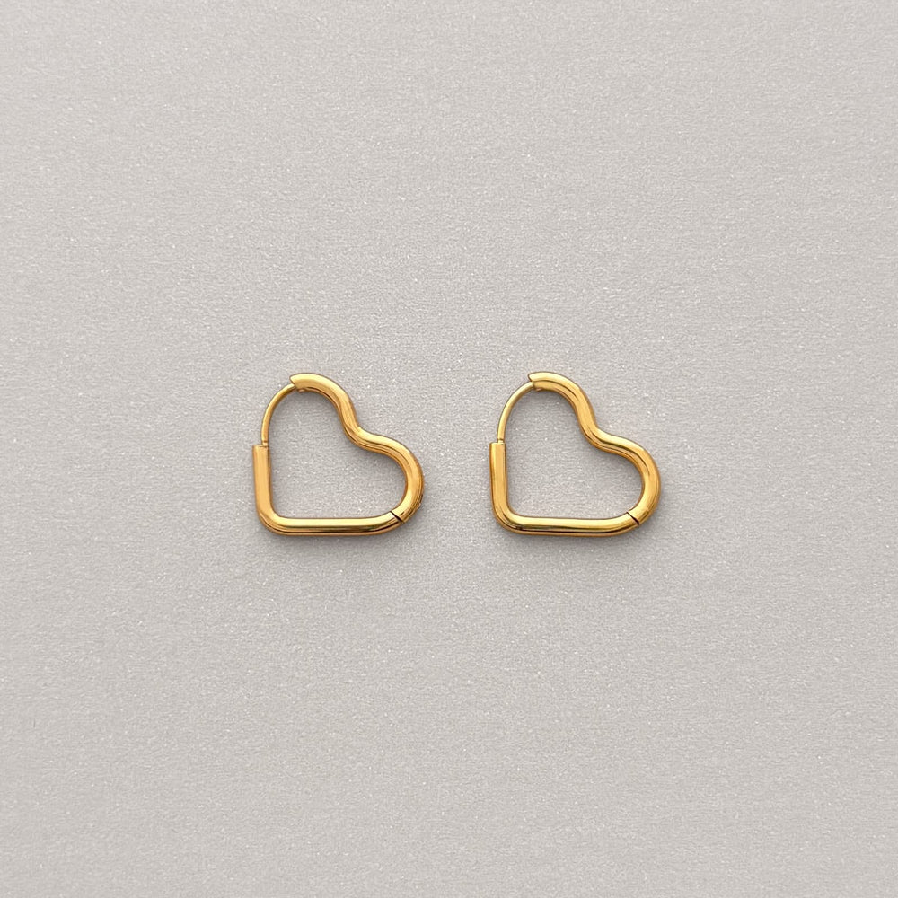 Heart Huggie Hoops