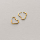 Heart Huggie Hoops