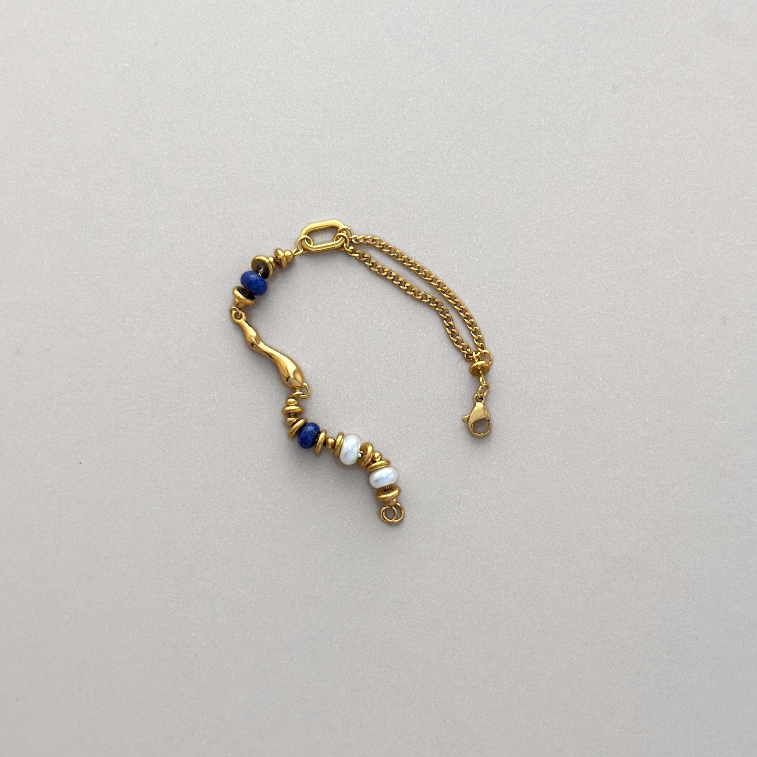 Lapis & Pearl Duo Bracelet