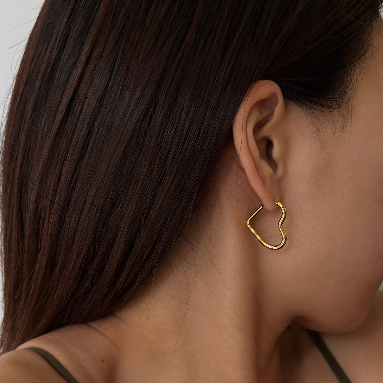 Heart Huggie Hoops